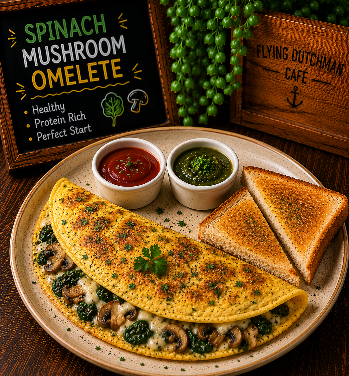 Spinach Mushroom Omelette